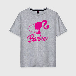 Футболка оверсайз женская Barbie heart, цвет: меланж