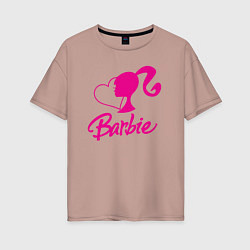 Футболка оверсайз женская Barbie heart, цвет: пыльно-розовый