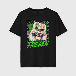 Футболка оверсайз женская Frieren mage elf, цвет: черный