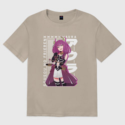 Футболка оверсайз женская Aura the Guillotine - Frieren, цвет: миндальный