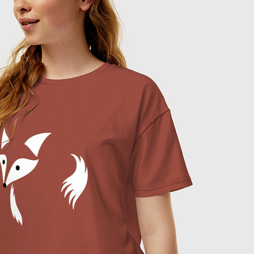 Женская футболка оверсайз Я лиса / Кирпичный – фото 3