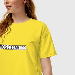 Футболка оверсайз женская Moscow - автомобильный номер на английском, цвет: желтый — фото 2