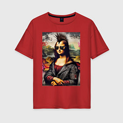 Футболка оверсайз женская Mona Lisa - punk, цвет: красный