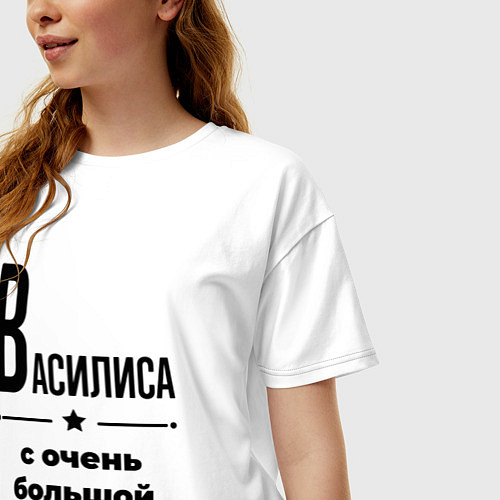 Женская футболка оверсайз Василиса - с очень большой буквы / Белый – фото 3