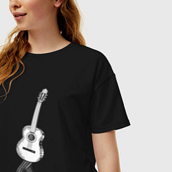Футболка оверсайз женская Человек гитара, цвет: черный — фото 2