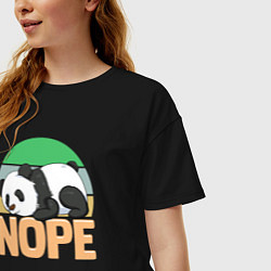 Футболка оверсайз женская Panda nope, цвет: черный — фото 2