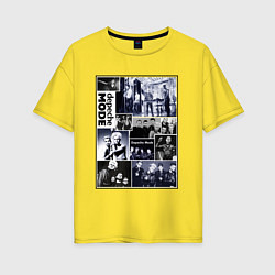 Футболка оверсайз женская Depeche Mode - Collage, цвет: желтый