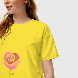 Футболка оверсайз женская Роза любви-love, цвет: желтый — фото 2