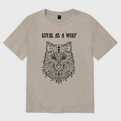 Футболка оверсайз женская Loyal as a wolf, цвет: миндальный