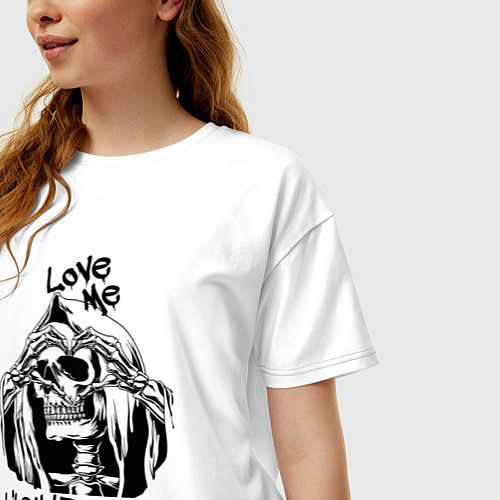 Женская футболка оверсайз Love me like my demons do / Белый – фото 3