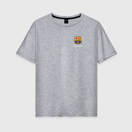 Женская футболка оверсайз Футбольный клуб Барселона - с эмблемой / Меланж – фото 1