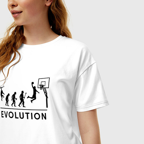 Женская футболка оверсайз Эволюция баскетболиста, баскетбол / Белый – фото 3