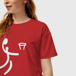 Футболка оверсайз женская Баскетбол минимализм, цвет: красный — фото 2
