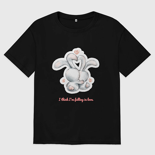 Женская футболка оверсайз Мне кажется, я влюбился / Черный – фото 1