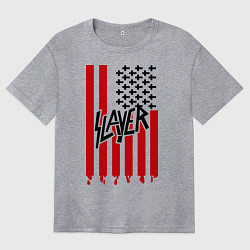 Футболка оверсайз женская Slayer Flag, цвет: меланж