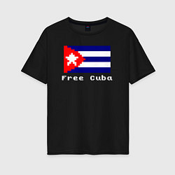 Футболка оверсайз женская Free Cuba, цвет: черный