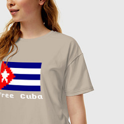 Футболка оверсайз женская Free Cuba, цвет: миндальный — фото 2