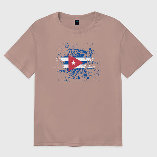 Женская футболка оверсайз Куба клякса / Пыльно-розовый – фото 1