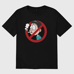 Футболка оверсайз женская No smoking boy, цвет: черный