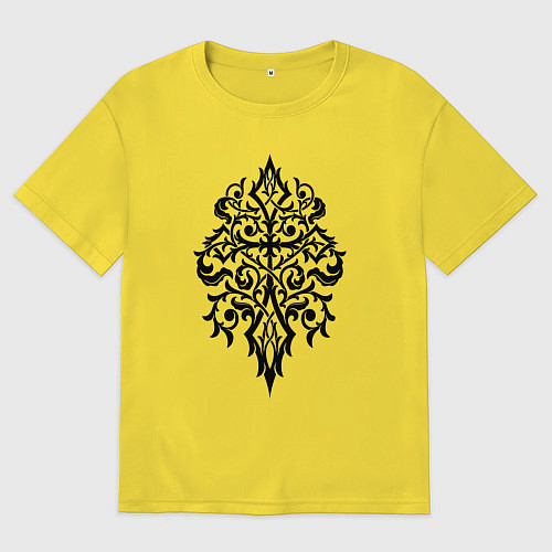 Женская футболка оверсайз Узор этнический / Желтый – фото 1