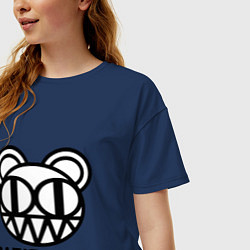 Футболка оверсайз женская Radiohead logo bear, цвет: тёмно-синий — фото 2