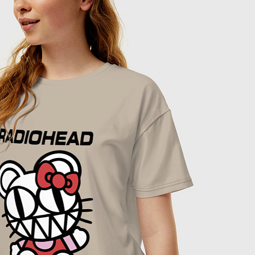 Женская футболка оверсайз Radiohead toy / Миндальный – фото 3