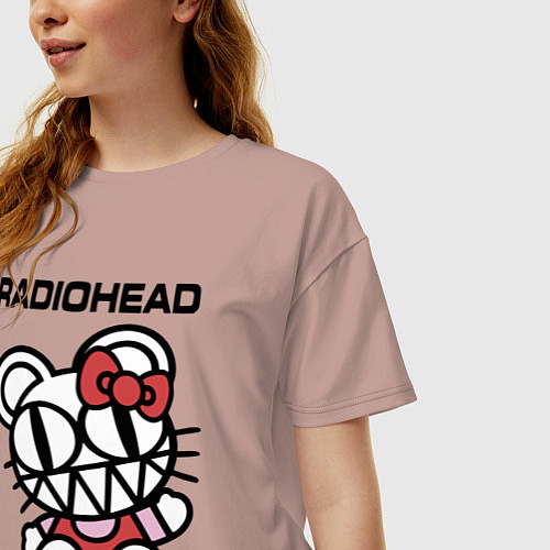 Женская футболка оверсайз Radiohead toy / Пыльно-розовый – фото 3