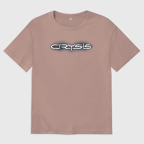 Женская футболка оверсайз Crysis логотип / Пыльно-розовый – фото 1