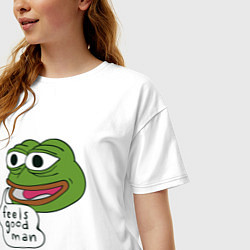 Футболка оверсайз женская Pepe feels good man, цвет: белый — фото 2