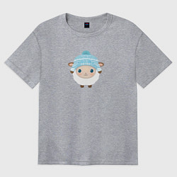 Футболка оверсайз женская Маленькая овечка, цвет: меланж