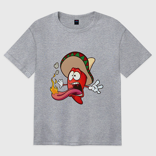 Женская футболка оверсайз Горячий мексиканский перец / Меланж – фото 1