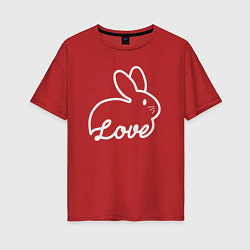 Футболка оверсайз женская Love bunny, цвет: красный