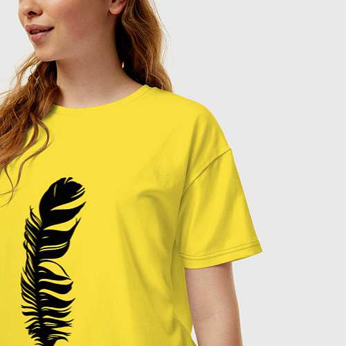 Женская футболка оверсайз Перо ангельское / Желтый – фото 3