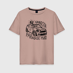 Футболка оверсайз женская Gangsta paradise, цвет: пыльно-розовый