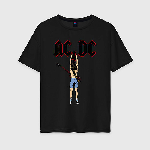 Женская футболка оверсайз Angus Young / Черный – фото 1