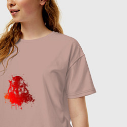 Футболка оверсайз женская Шлем Братства Стали, цвет: пыльно-розовый — фото 2