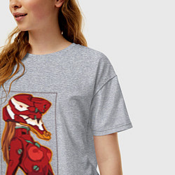 Футболка оверсайз женская Аска Лэнгли, цвет: меланж — фото 2