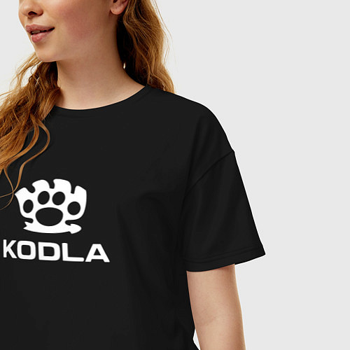Женская футболка оверсайз Skoda Kodla / Черный – фото 3