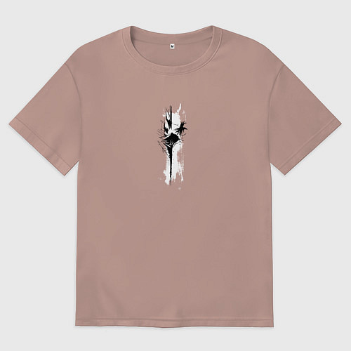 Женская футболка оверсайз Пиксельные пейзажи / Пыльно-розовый – фото 1