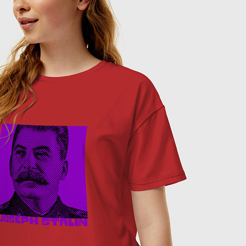 Женская футболка оверсайз Joseph Stalin / Красный – фото 3