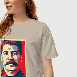 Футболка оверсайз женская Face Stalin, цвет: миндальный — фото 2