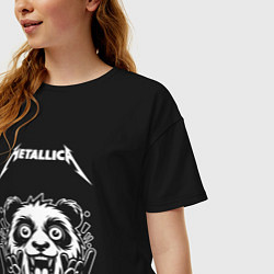 Футболка оверсайз женская Metallica rock panda, цвет: черный — фото 2
