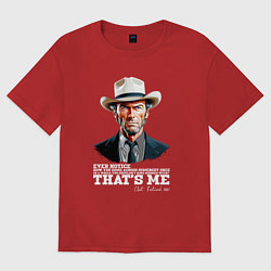 Футболка оверсайз женская Иствуд кино вестерн, цвет: красный