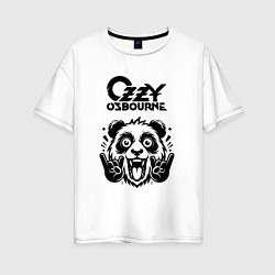 Футболка оверсайз женская Ozzy Osbourne - rock panda, цвет: белый