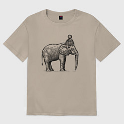 Футболка оверсайз женская Слону холодно, цвет: миндальный