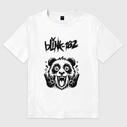 Футболка оверсайз женская Blink 182 - rock panda, цвет: белый