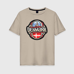 Футболка оверсайз женская Denmark, цвет: миндальный