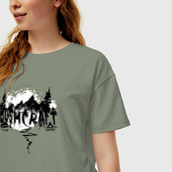 Футболка оверсайз женская Бушкрафт - Основы выживания, цвет: авокадо — фото 2