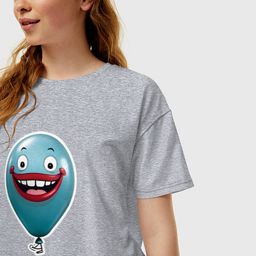 Женская футболка оверсайз Забавный воздушный шарик / Меланж – фото 3