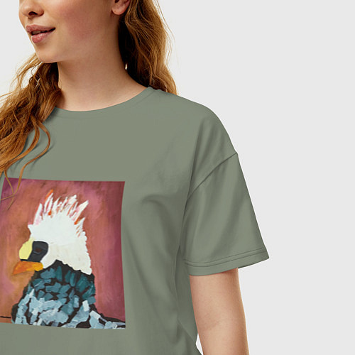 Женская футболка оверсайз Грозная курица / Авокадо – фото 3